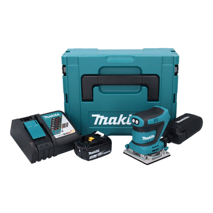 Makita DBO482RF1J Ponceuse vibrante sans fil 112x102mm 18V + 1x Batterie 3,0Ah + Chargeur + Coffret Makpac