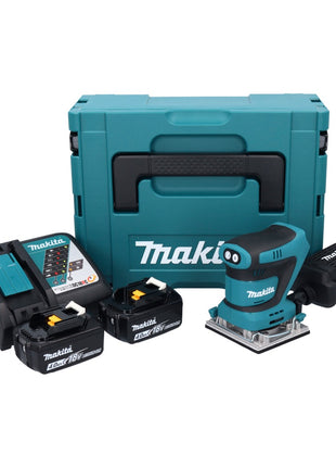 Makita DBO 482 RMJ ponceuse orbitale sans fil 18 V 112 x 102 mm + 2x batterie 4,0 Ah + chargeur + Makpac