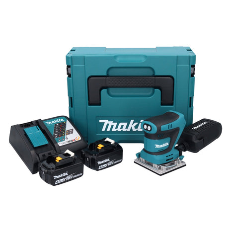 Lijadora orbital a batería Makita DBO 482 RMJ 18 V 112 x 102 mm + 2x baterías 4,0 Ah + cargador + Makpac