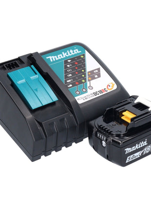 Makita DHP 482 RT1X1 Perceuse-visseuse à percussion sans fil 18 V + 1x Batterie 5,0 Ah + Chargeur + kit d'accessoires - 74 pièces + Mallette