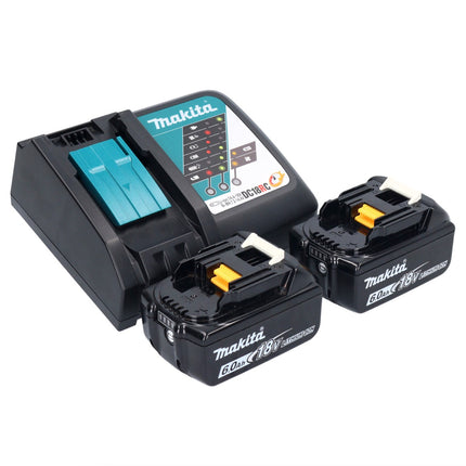 Makita DHP 453 RGX1 Perceuse-visseuse à percussion sans fil 18 V 42 Nm + 2x Batteries 6,0 Ah + Chargeur + kit d'accessoires - 74 pièces + Coffret