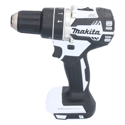 Makita DHP 484 T1X1W Perceuse-visseuse à percussion sans fil 18 V 54 Nm brushless blanc + 1x Batterie 5,0 Ah + kit d'accessoires - 74 pièces + Mallette - sans chargeur