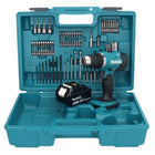 Makita DDF 453 G1X1 Perceuse-visseuse sans fil 18 V 42 Nm + 1x Batterie 6,0 Ah + kit d'accessoires - 74 pièces + Mallette - sans chargeur