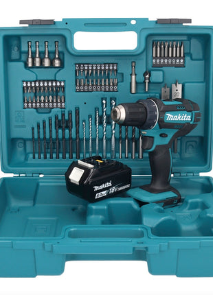 Makita DDF 482 G1X1 Perceuse-visseuse sans fil 18 V 62 Nm + 1x Batterie 6,0 Ah + kit d'accessoires - 74 pièces + Mallette - sans chargeur