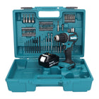 Makita DDF 485 F1X1 taladro atornillador inalámbrico 18 V 50 Nm sin escobillas + 1x batería 3,0 Ah + juego de accesorios 74 piezas + maletín - sin cargador