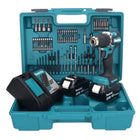 Makita DDF 487 RGX1 perceuse-visseuse sans fil 18 V 40 Nm sans balais + 2 batteries 6,0 Ah + chargeur + jeu d'accessoires 74 pièces + mallette