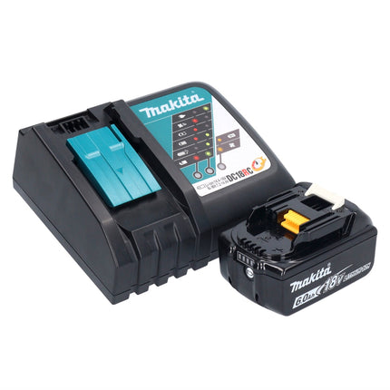 Makita DTD152F1X1 Visseuse à percussion sans fil 165Nm 18V 1/4" + 1x Batterie 6,0Ah + Chargeur + Coffret + Set d'accessoires, 74 pcs.