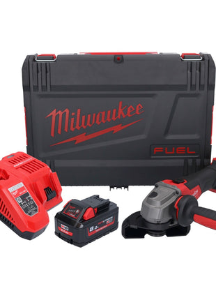 Meuleuse d'angle sur batterie Milwaukee M18 FSAG125X-801X 18 V 125 mm sans balais + 1x batterie 8,0 Ah + chargeur + boîtier HD