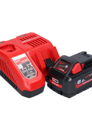 Meuleuse d'angle sur batterie Milwaukee M18 FSAG125X-801X 18 V 125 mm sans balais + 1x batterie 8,0 Ah + chargeur + boîtier HD