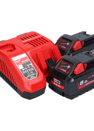 Meuleuse d'angle sur batterie Milwaukee M18 FSAG125X-802X 18 V 125 mm brushless + 2x batteries 8,0 Ah + chargeur + boîtier HD