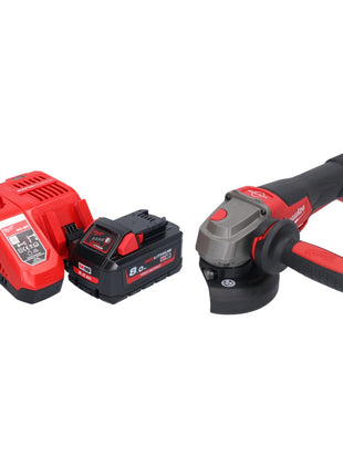 Meuleuse d'angle sur batterie Milwaukee M18 FSAGV115XPDB-801 18 V 115 mm sans balais + 1x batterie 8,0 Ah + chargeur