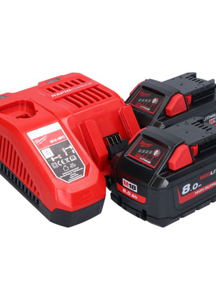 Meuleuse d'angle sur batterie Milwaukee M18 FSAGV115XPDB-802 18 V 115 mm sans balais + 2x batteries 8,0 Ah + chargeur