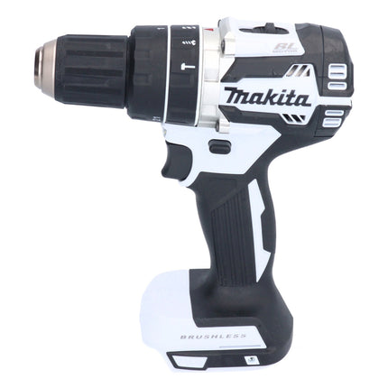 Makita DHP 484 SY1X1W perceuse à percussion sans fil 18 V 54 Nm sans balais blanc + 1 batterie 1,5 Ah + chargeur + jeu d'accessoires 74 pièces + mallette