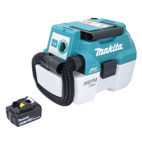 Aspirador de batería Makita DVC 750 LG1 LXT 18 V 67 mbar 7,5 l sin escobillas + 1x batería 6,0 Ah - sin cargador