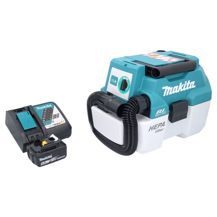 Makita DVC 750 LRG1 Aspirateur à batterie LXT 18 V 67 mbar 7,5 l Brushless + 1x batterie 6,0 Ah + chargeur