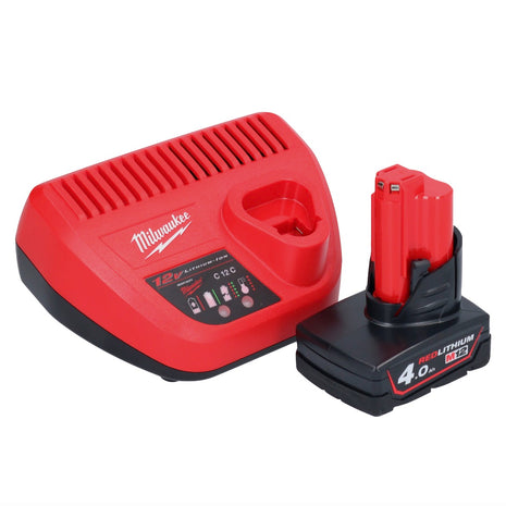 Milwaukee M12 NRG-401 Akku Starter Set 1x 12 V 4,0 Ah / 4000 mAh Li-Ion Akku + C12 C Ladegerät - Toolbrothers