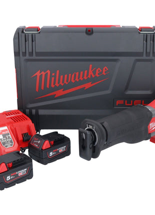 Milwaukee M18 ONEFSZ-502X Scie sabre sans fil 18V Brushless + 2x Batteries 5,0Ah + Chargeur + HD Box (4933478294)