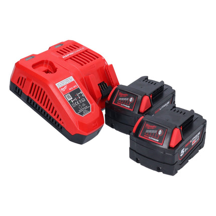 Milwaukee M18 ONEFSZ-502X Scie sabre sans fil 18V Brushless + 2x Batteries 5,0Ah + Chargeur + HD Box (4933478294)