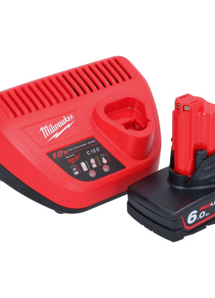 Cisaille à arbustes à batterie Milwaukee M12 FHT20-601 12 V 20 cm sans balai + 1x batterie 6,0 Ah + chargeur