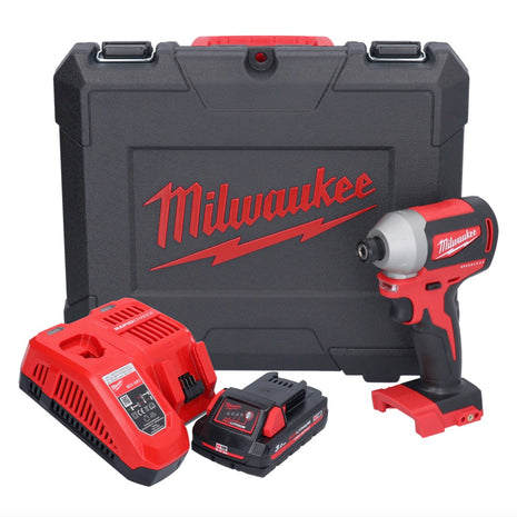 Milwaukee M18 CBLID-301C Akku Schlagschrauber 18 V 180 Nm 1/4" Brushless + 1x Akku 3,0 Ah + Ladegerät + Koffer