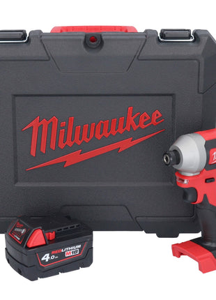 Clé à chocs sans fil Milwaukee M18 CBLID-401C 18 V 180 Nm 1/4" brushless + 1x batterie 4,0 Ah + coffret - sans chargeur