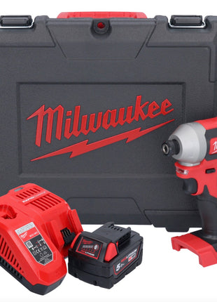 Milwaukee M18 CBLID-501C Clé à choc sans fil 18 V 180 Nm 1/4'' Brushless + 1x batterie 5,0 Ah + chargeur + Coffret