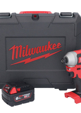 Clé à chocs sans fil Milwaukee M18 CBLID-601C 18 V 180 Nm 1/4" brushless + 1x batterie 6,0 Ah + coffret - sans chargeur