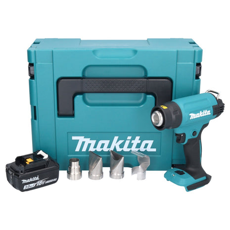 Makita DHG 181 F1J Pistolet air chaud sans fil 18 V 150 - 550C + 1x accu 3,0 Ah + Makpac - sans kit chargeur