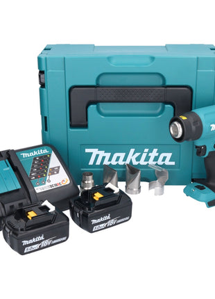 Makita DHG 181 RTJ Pistolet air chaud sans fil 18 V 150 - 550C + 2x batterie rechargeable 5,0 Ah + chargeur + Makpac