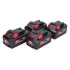 Milwaukee M18 HB 5,5 Akku Set 4x 18 V 5,5 Ah / 5500 mAh Li-Ion High Output ( 4x 4932464712 ) mit Ladestandsanzeige