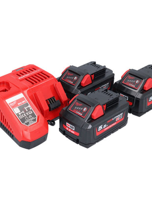 Milwaukee M18 NRG-553 Battery Starter Set High Output 18 V + 3x Battery 5,5 Ah ( 3x 4932464712 ) + M12-18 FC Charger ( 4932451079 )