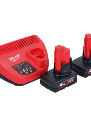 Milwaukee M12 BPRT-402 Akku Blindnietgerät 12 V 20,32 mm + 2x Akku 4,0 Ah + Ladegerät - Toolbrothers