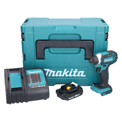 Makita DTD 152 SY1J 18 V 165 Nm 1/4'' avvitatore a impulsi a batteria + 1x 1,5 Ah batteria + caricabatterie + Makpac