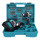 Makita DDF 484 RF1X1 perceuse-visseuse sans fil 18 V 54 Nm + 1x batterie 3,0 Ah + chargeur + jeu d'accessoires 74 pièces + mallette