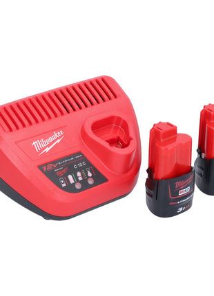 Milwaukee M12 RCDAB+-302 radio à batterie DAB+ 12 V + 2x batteries 3,0 Ah + chargeur