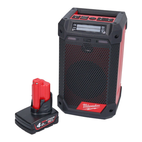 Milwaukee M12 RCDAB+-401 Radio chargeur DAB+ sans fil 12V + 1x Batterie 4,0Ah - sans chargeur