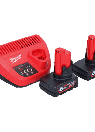 Milwaukee M12 RCDAB+-602 radio à batterie DAB+ 12 V + 2x batteries 6,0 Ah + chargeur