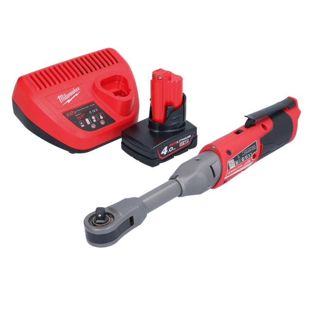 Milwaukee M12 FIR38LR-401 Batterie cliquet long 12 V 75 Nm 3/8'' 1/4'' + 1x batterie 4,0 Ah + kit chargeur
