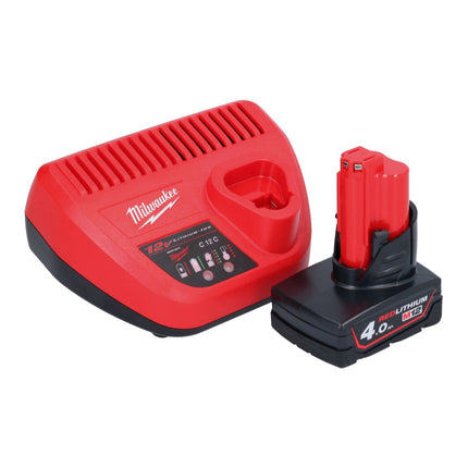 Milwaukee M12 FIR38LR-401 Batterie cliquet long 12 V 75 Nm 3/8'' 1/4'' + 1x batterie 4,0 Ah + kit chargeur