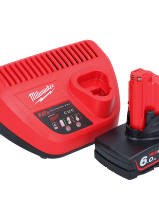 Milwaukee M12 FIR38LR-601 cliquet à batterie long 12 V 75 Nm 3/8" + 1x batterie 6,0 Ah + chargeur