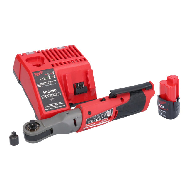Milwaukee M12 FIR38-201 Batterie cliquet 12 V 75 Nm 3/8'' 1/4'' + 1x batterie 2,0 Ah + chargeur