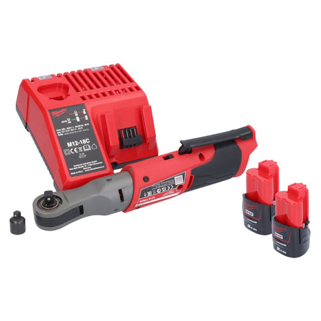 Milwaukee M12 FIR38-202 Batterie cliquet 12 V 75 Nm 3/8'' 1/4'' + 2x batterie 2,0 Ah + kit chargeur