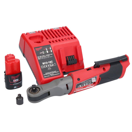 Milwaukee M12 FIR38-301 carraca a batería 12 V 75 Nm 3/8" 1/4" + 1x batería 3,0 Ah + cargador