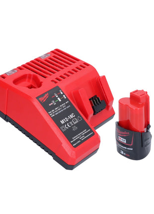 Cliquet à batterie Milwaukee M12 FIR38-301 12 V 75 Nm 3/8" 1/4" + 1x batterie 3,0 Ah + chargeur