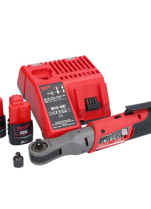 Cliquet à batterie Milwaukee M12 FIR38-302 12 V 75 Nm 3/8" 1/4" + 2x batterie 3,0 Ah + chargeur