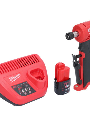 Meuleuse droite Milwaukee M12 FDGA-301 coudée 12 V 6 / 8 mm sans balais + 1x batterie 3,0 Ah + chargeur