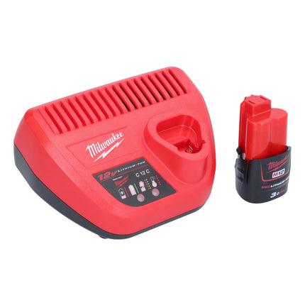 Meuleuse droite Milwaukee M12 FDGA-301 coudée 12 V 6 / 8 mm sans balais + 1x batterie 3,0 Ah + chargeur