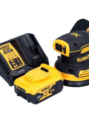 DeWalt DCW 210 P1 Akku Exzenterschleifer 18 V 125 mm Brushless + 1x Akku 5,0 Ah + Ladegerät - Toolbrothers