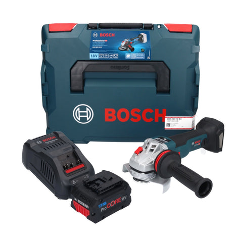 Bosch GWS 18V-10 SC Akku Winkelschleifer 18 V 125 mm Brushless + 1x ProCORE Akku 8,0 Ah + Ladegerät + L-Boxx