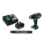 Toolbrothers Mètre pliant + DHP 482 RF1 Perceuse-visseuse à percussion sans fil 18 V 62 Nm + 1x batterie 3,0 Ah + chargeur